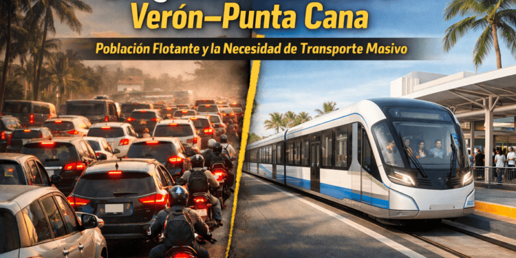 Congestión vehicular en Verón–Punta Cana: población flotante, movilidad laboral y la urgencia del transporte masivo.